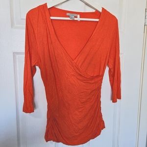 Bright orange 3 quarter sleeve shirt